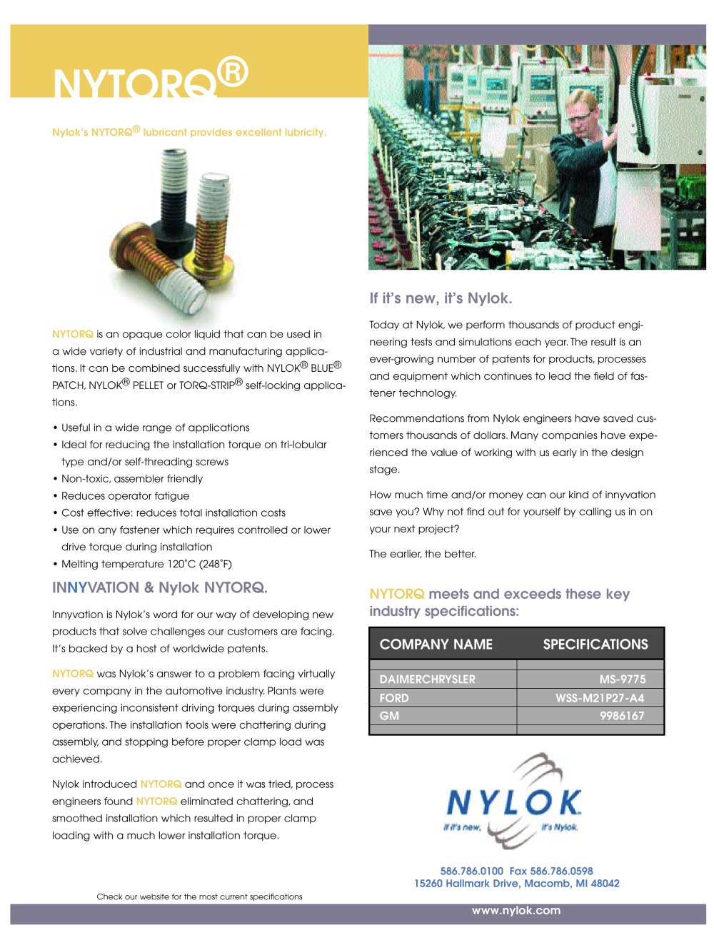 NYTORQ&reg; Lubricant - Nylok