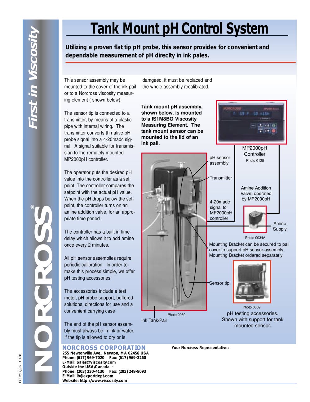 Tank Mount pH Control System, - NORCROSS