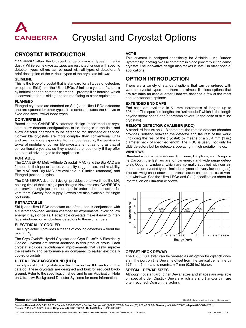 cryostat / Dewar vessel - Canberra Industries