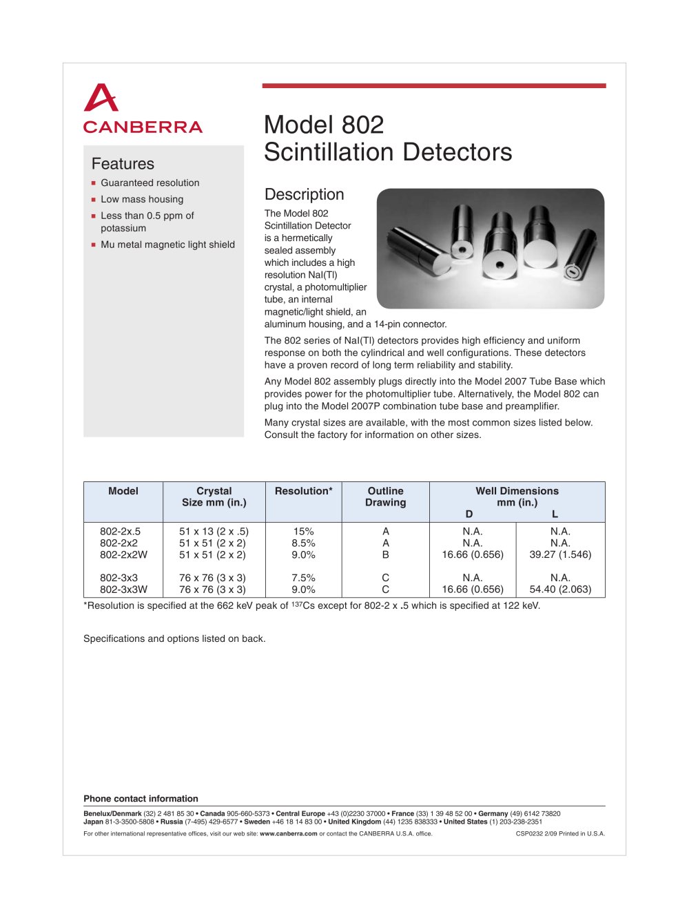 scintillation counter - Canberra Industries