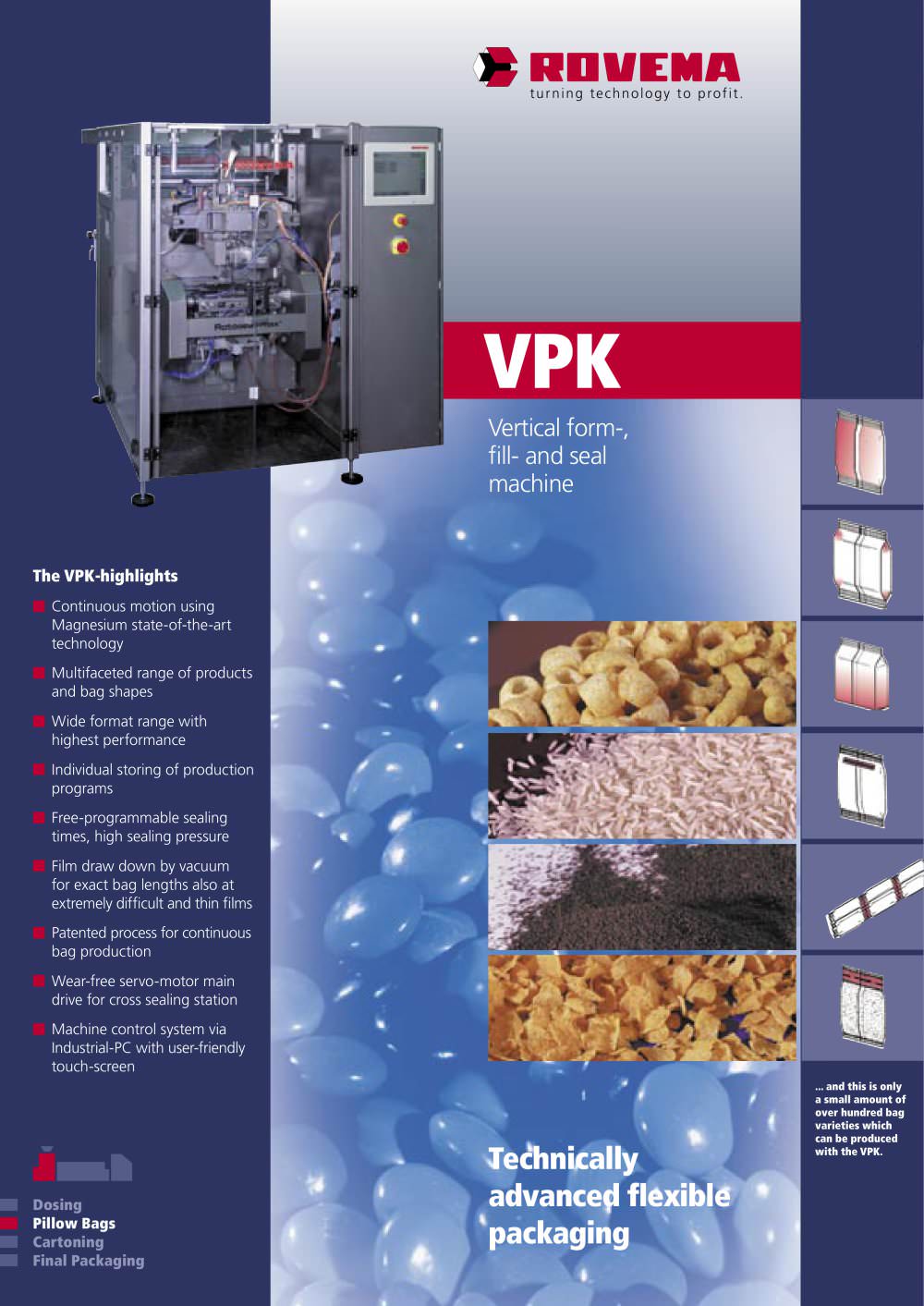Vertical form-, fill- and seal machine VPK - ROVEMA GmbH