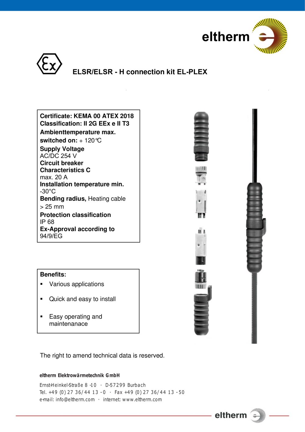 Connection and Termination kits - Eltherm