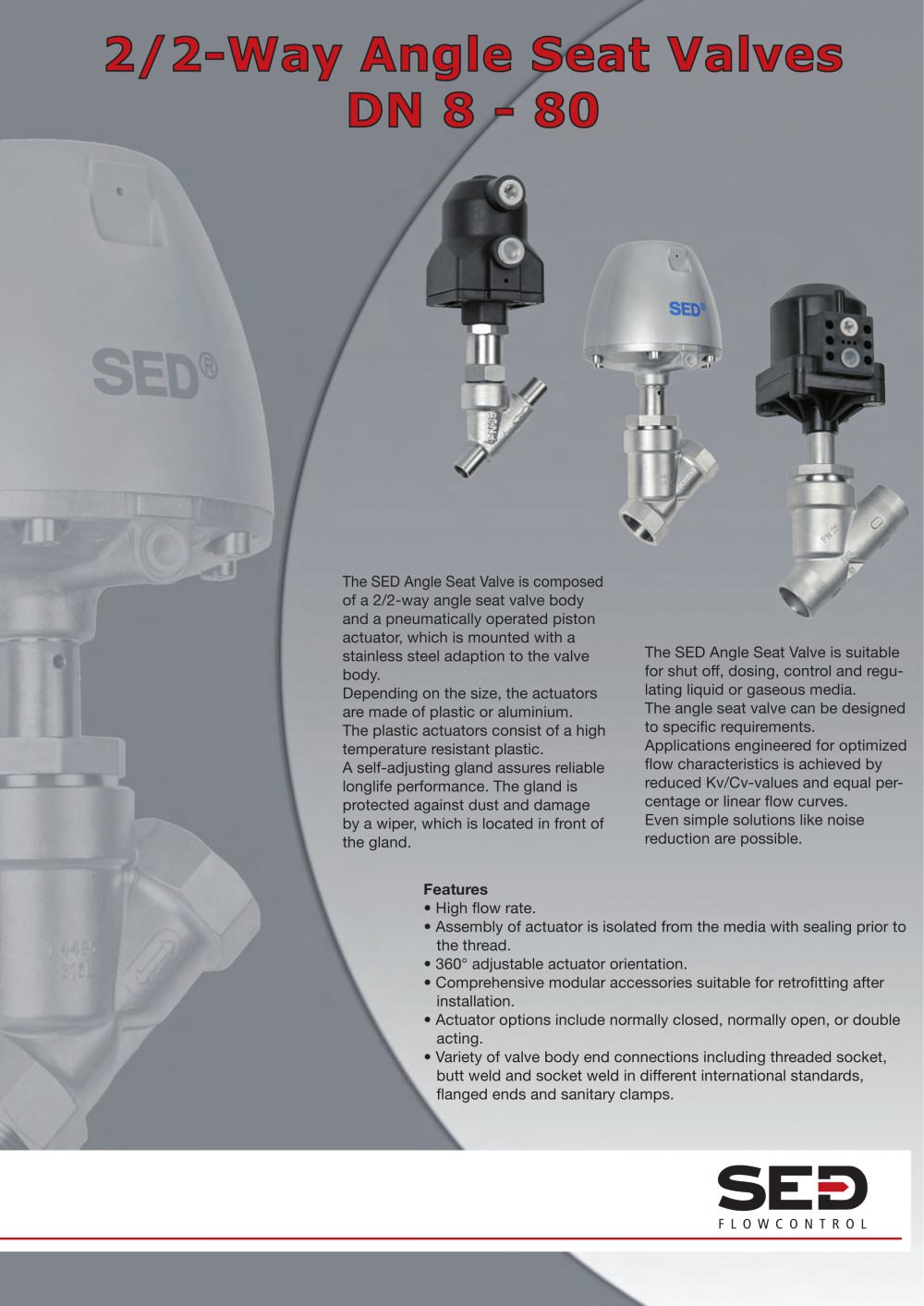 2/2-Way Angle Seat Valves - SED Flowcontrol