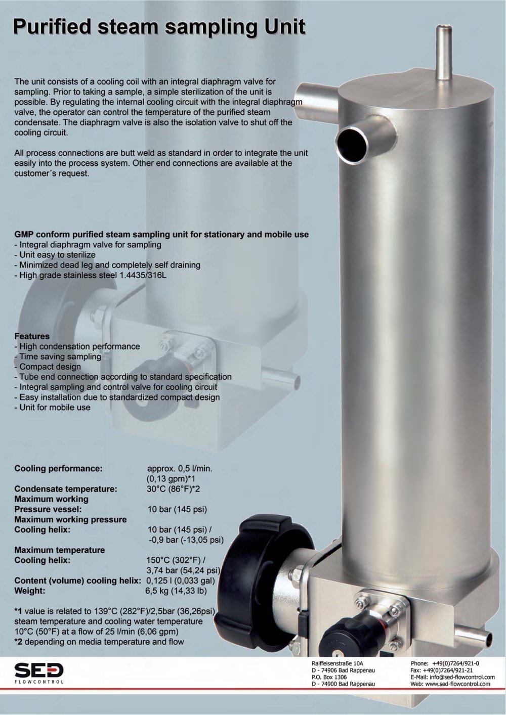 Purified Steam Sampling Unit - SED Flowcontrol