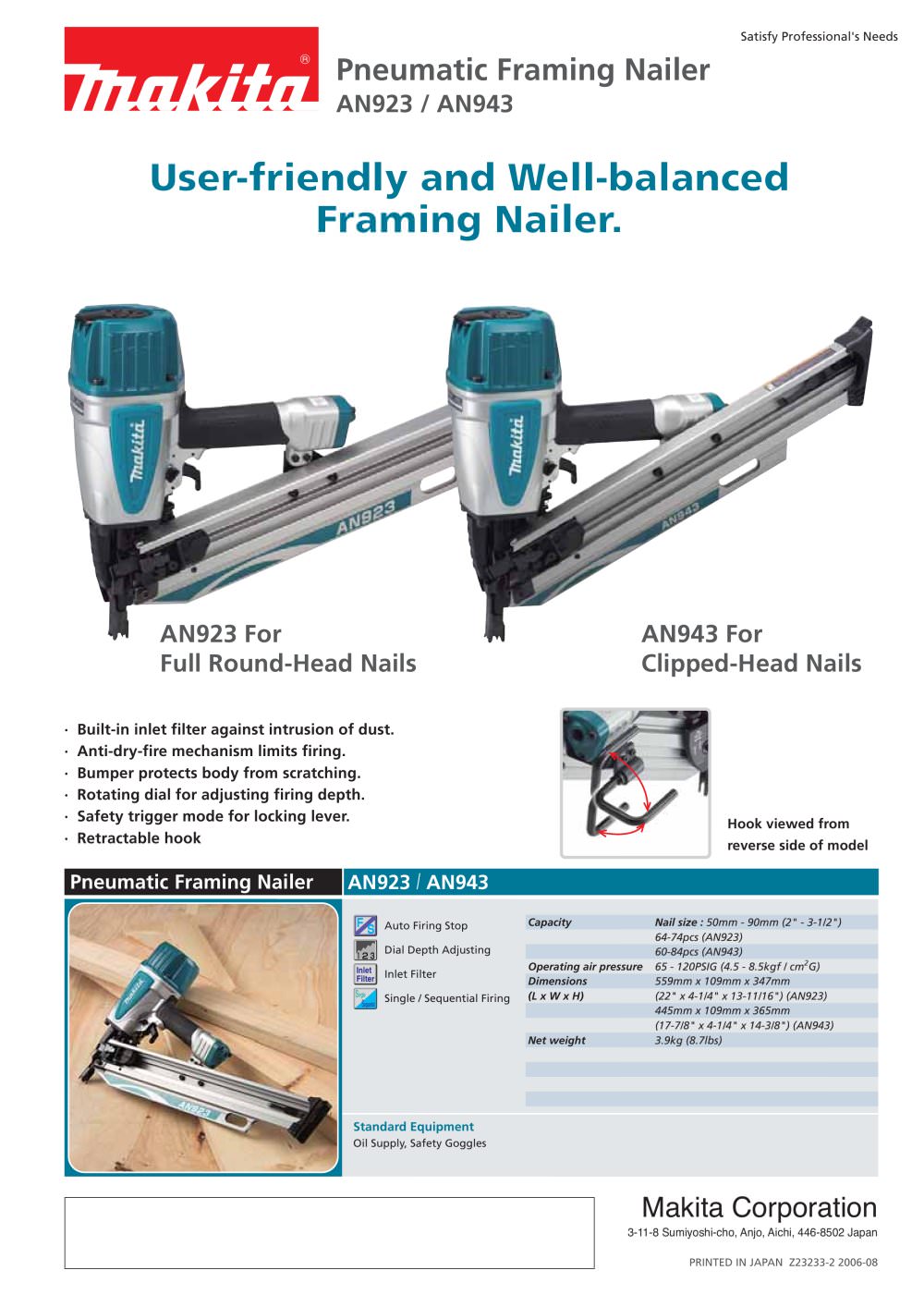Pneumatic Framing Nailer - MAKITA