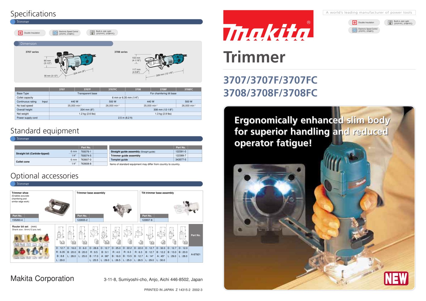 Trimmer 	 	  3707F / 3707 - MAKITA