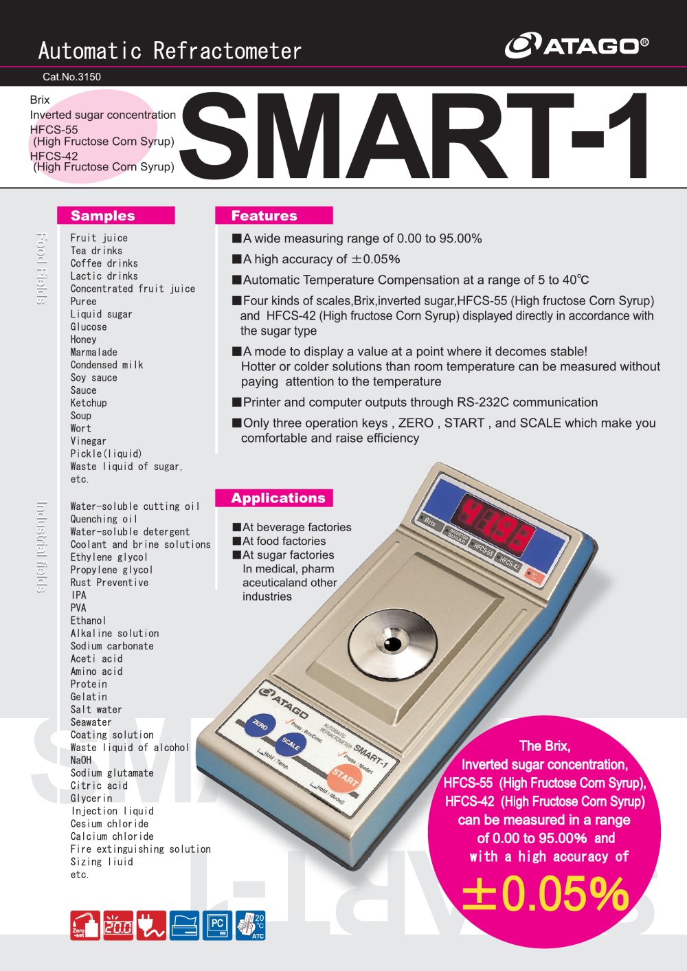 Atago - Automatic Refractometer SMART-1 - ATAGO
