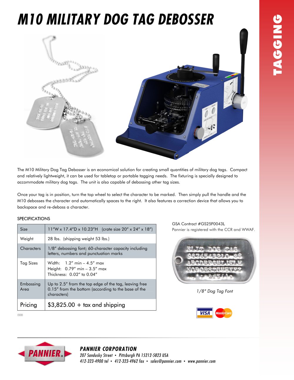 M10 Metal Tag Embosser - Pannier