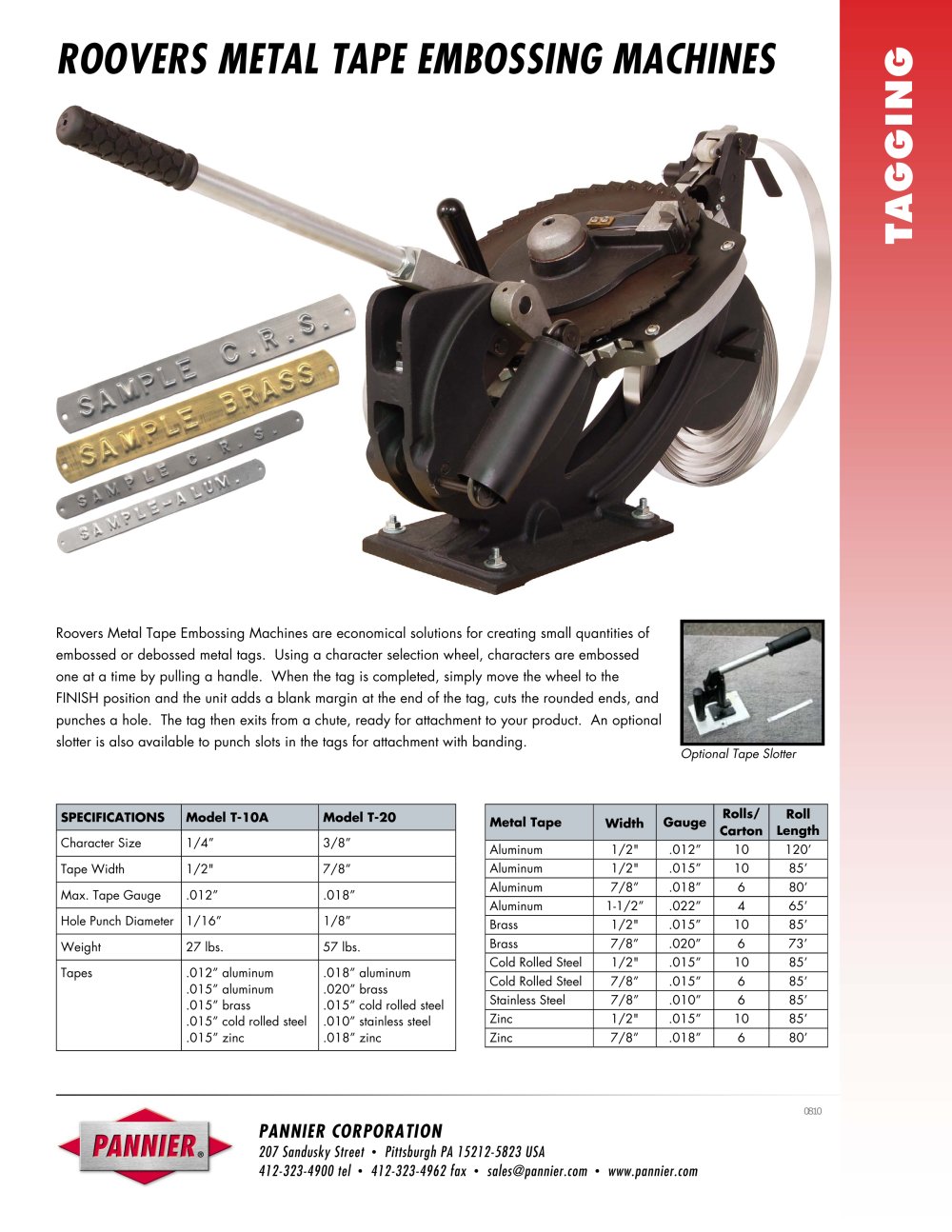 Roovers Metal Tape Embossers - Pannier