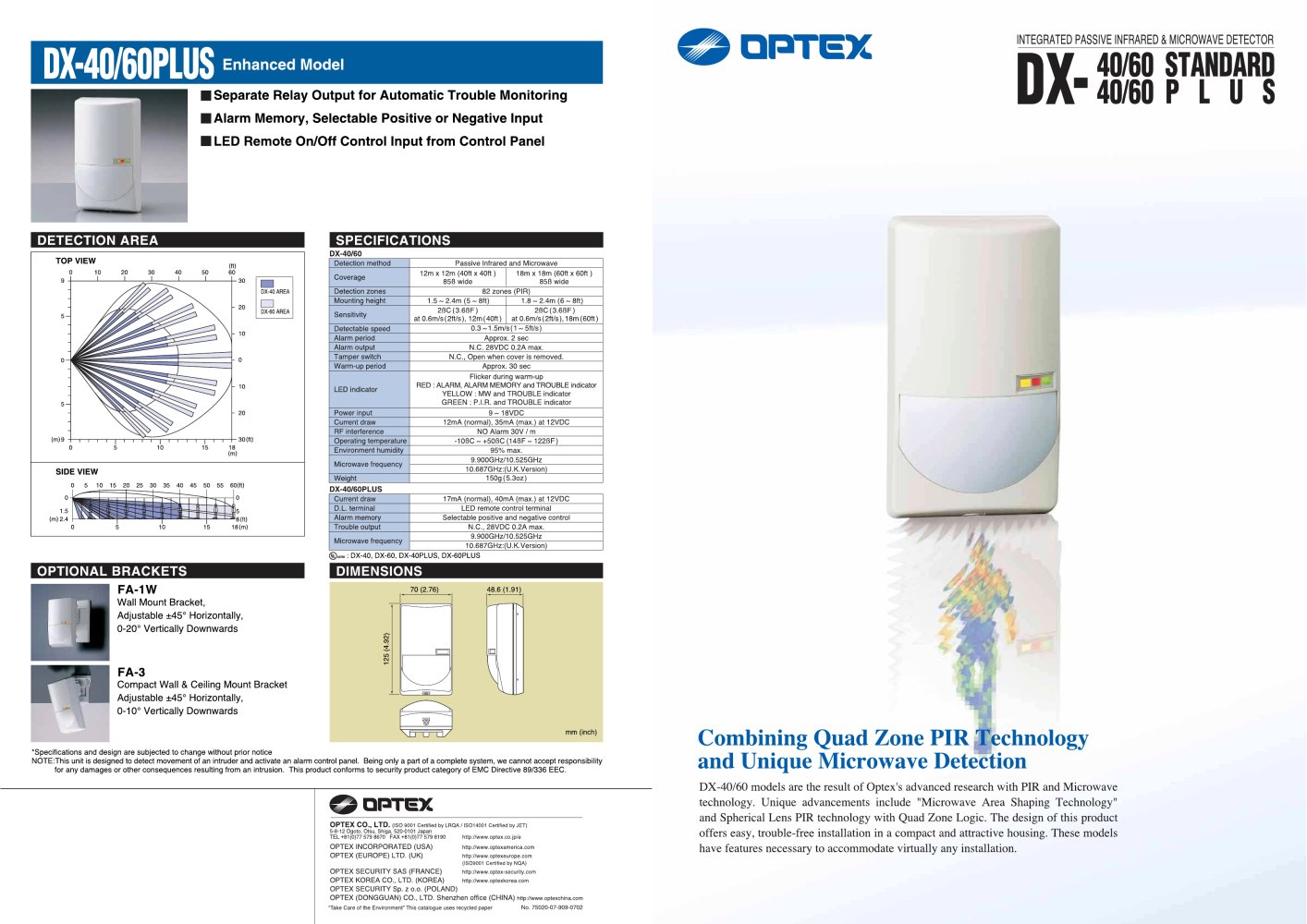 Optex - Catalog DX-40_60 - OPTEX SEC Division