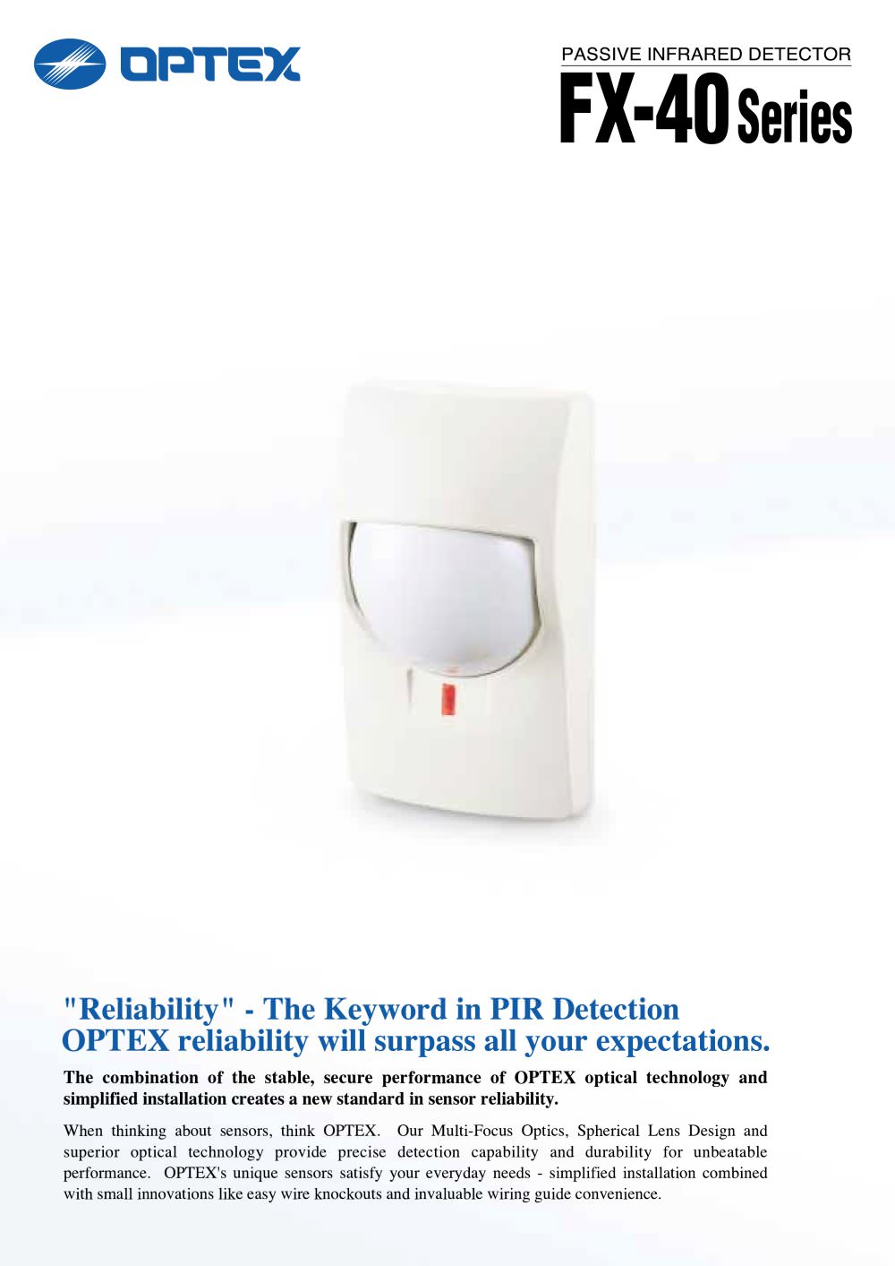 Optex - Catalog FX-40 - OPTEX SEC Division