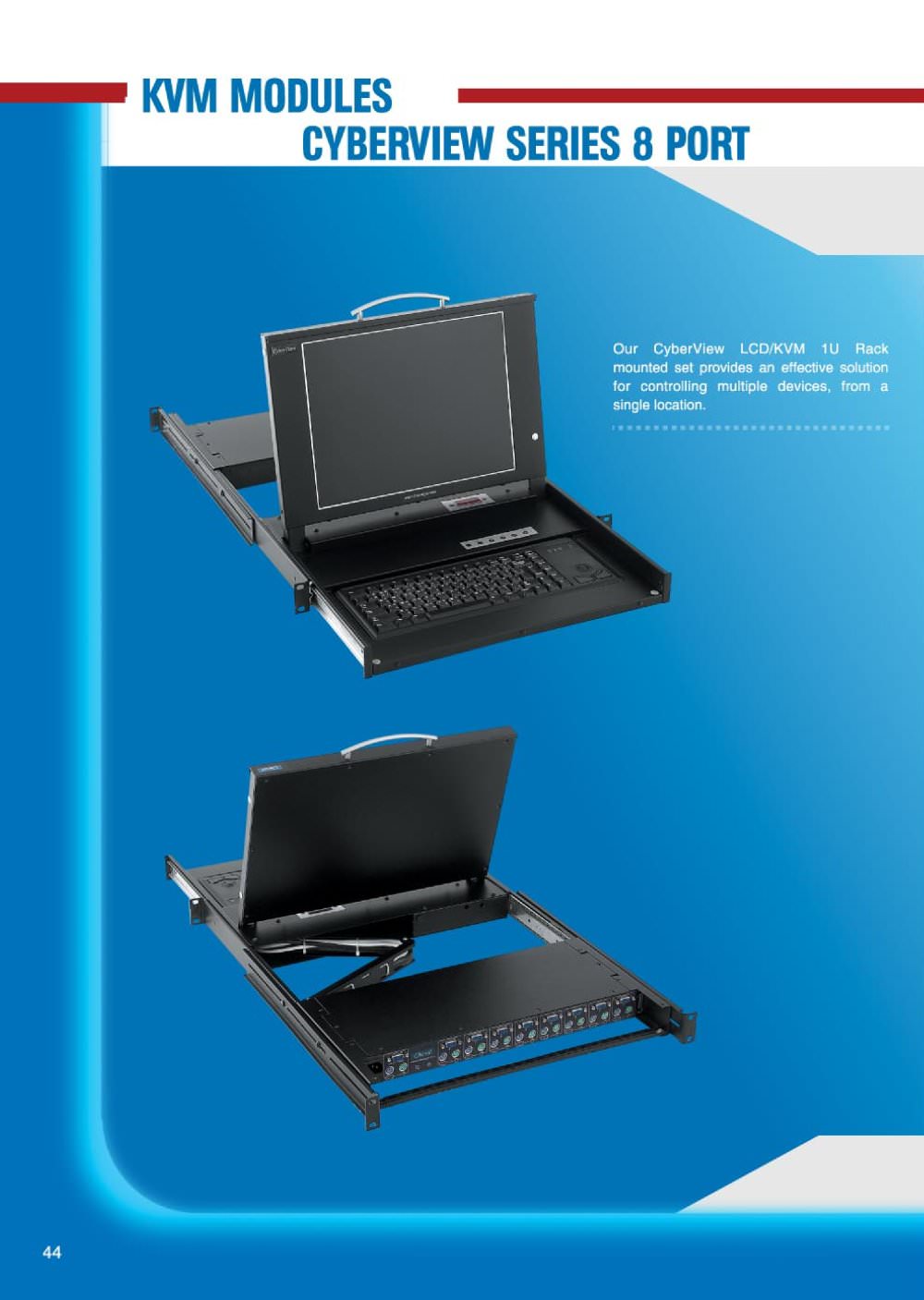 LCD WITH KVM 8 PORTS - Cheval Electronic Enclosure