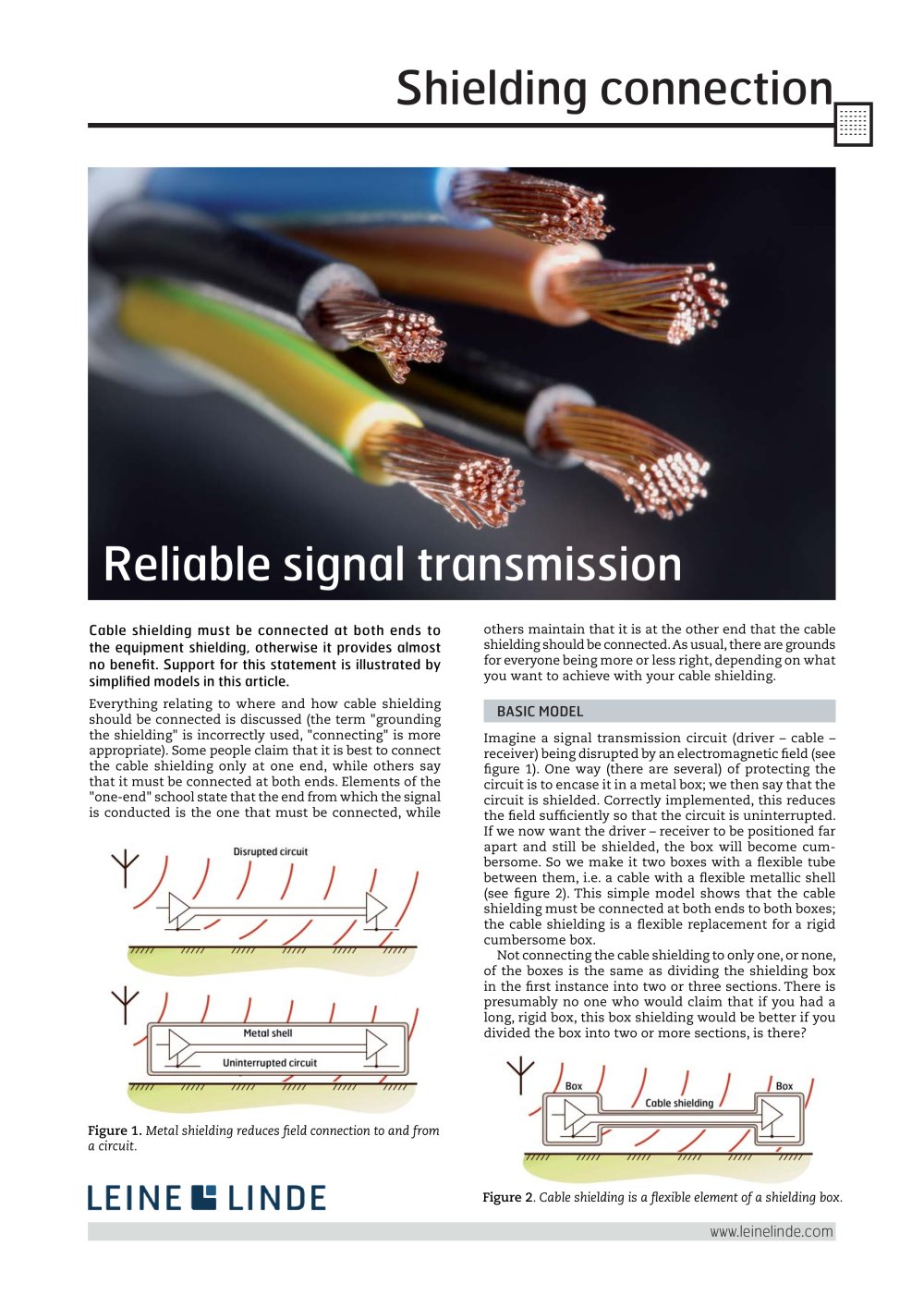 Shielding connection - Leine & Linde