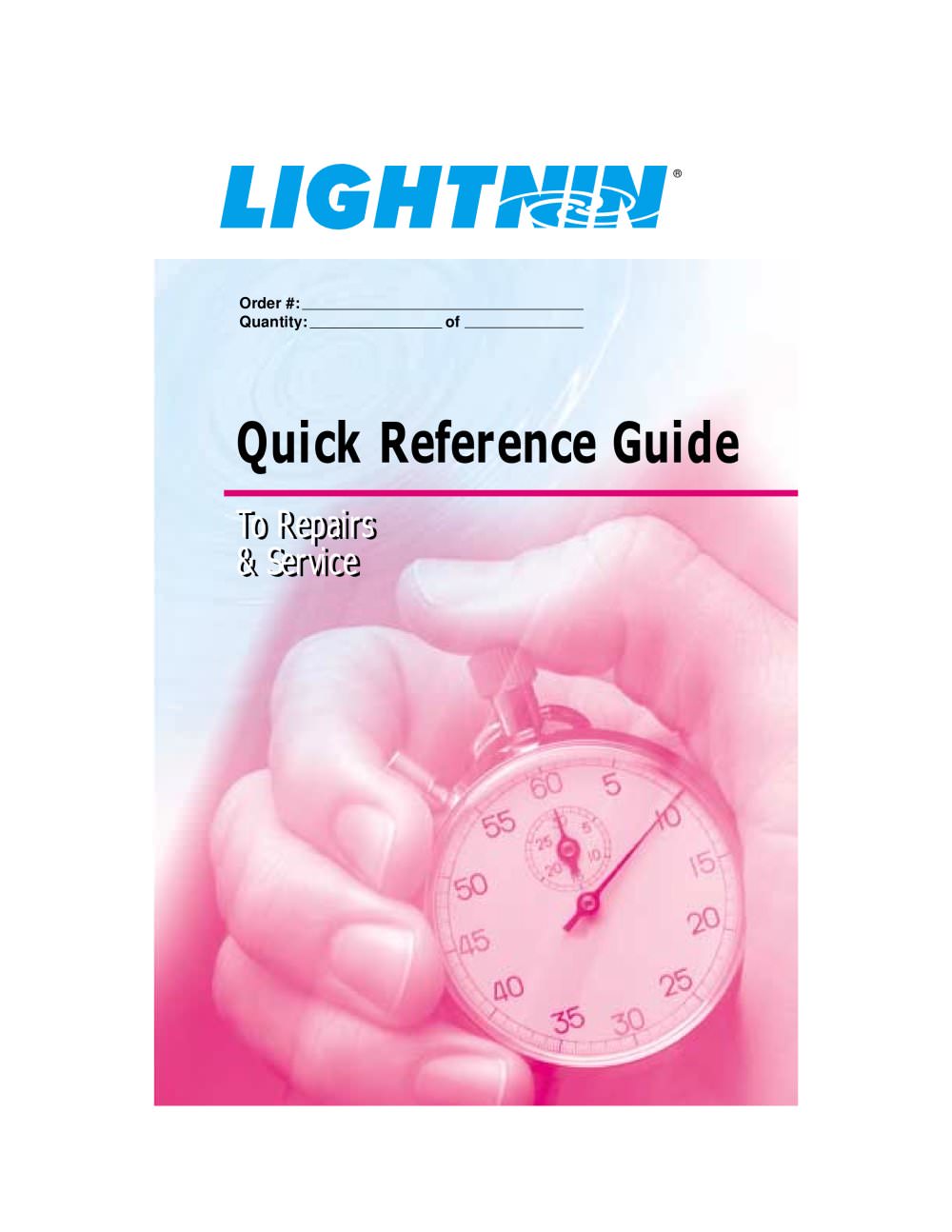 LIGHTNIN Quick Reference Guide - LIGHTNIN