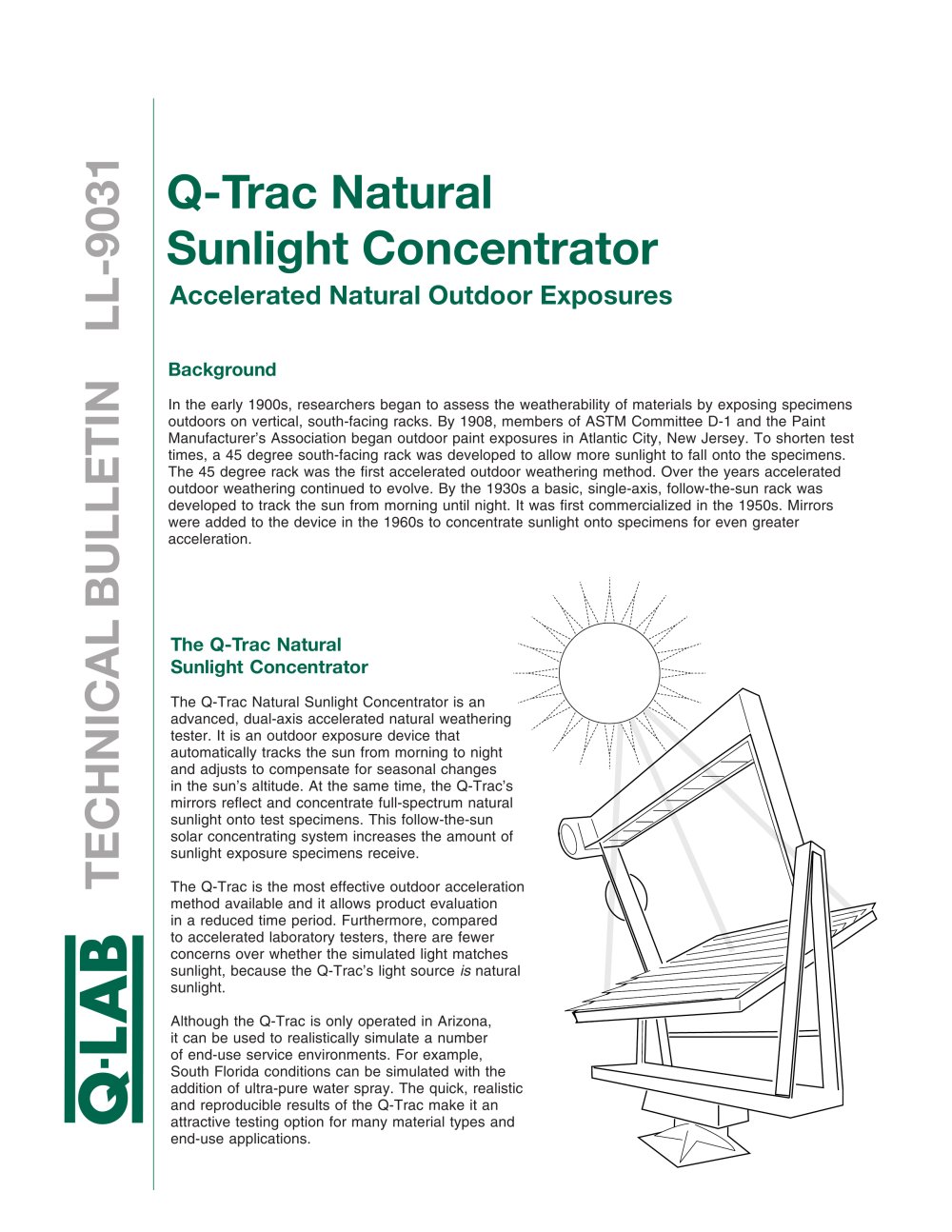 Q-Trac Natural Sunlight Concentrator - Q-LAB