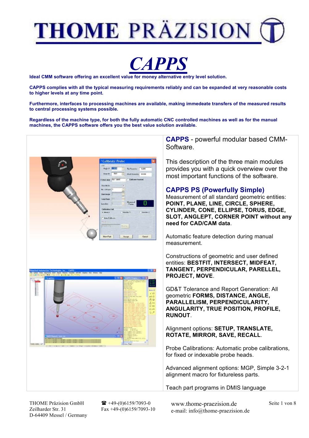 brochure CAPPS - THOME Pr&auml;zision