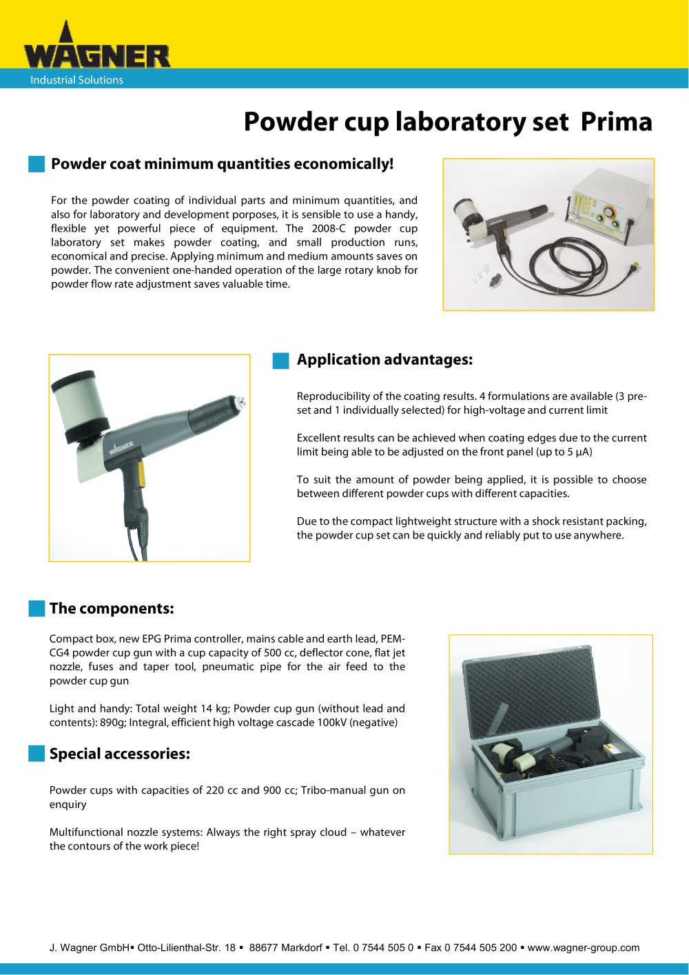 Powder cup laboratory set Prima - WAGNER