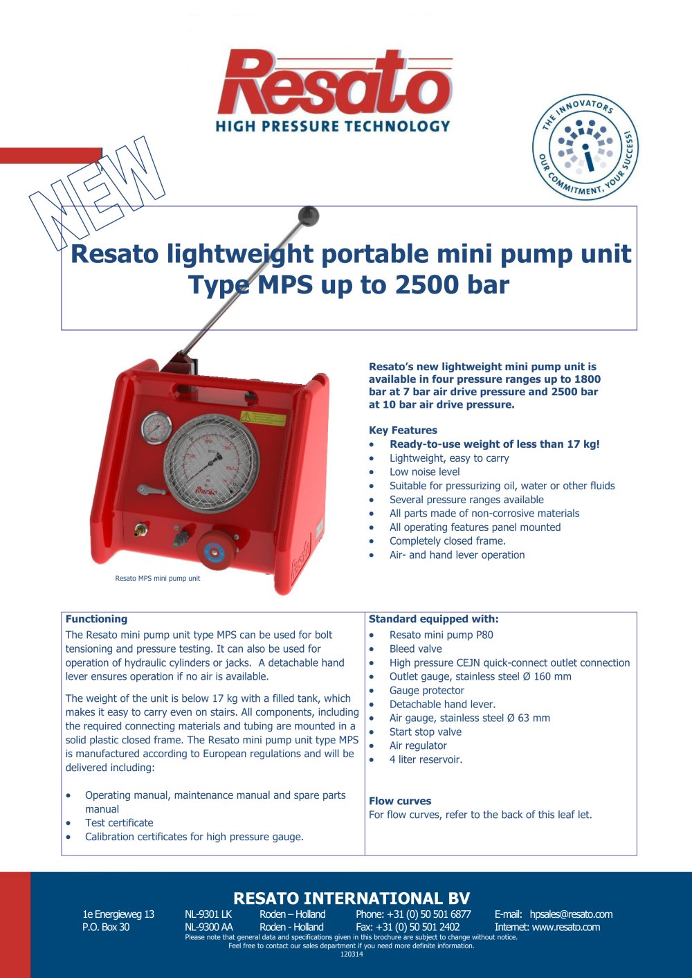 Air driven mini pump unit - RESATO High pressure technology