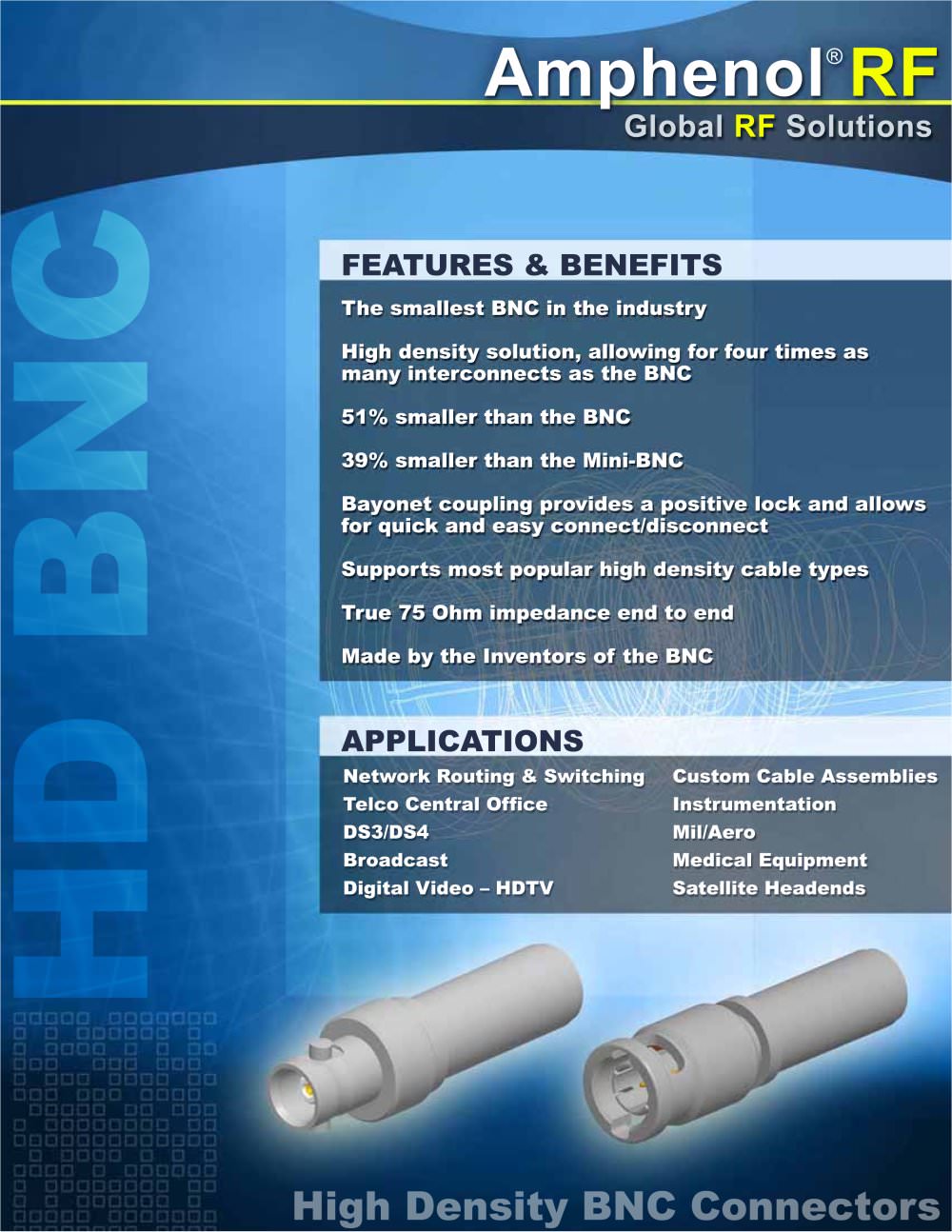 Amphenol RF  	HD BNC Brochure - Amphenol