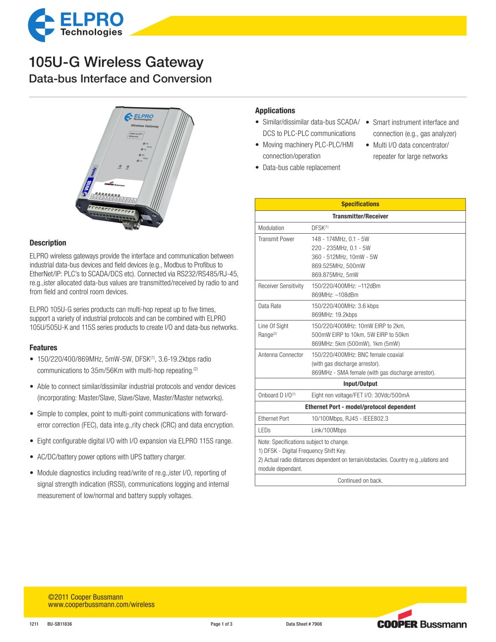 105U-G Wireless Gateway - ELPRO Technologies