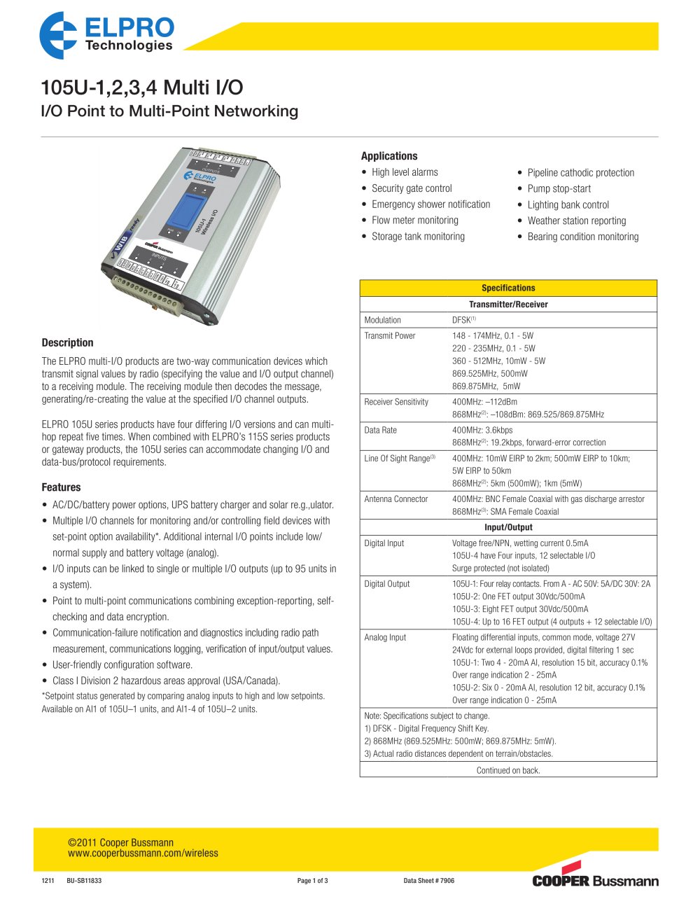 105U Wireless I/O - ELPRO Technologies