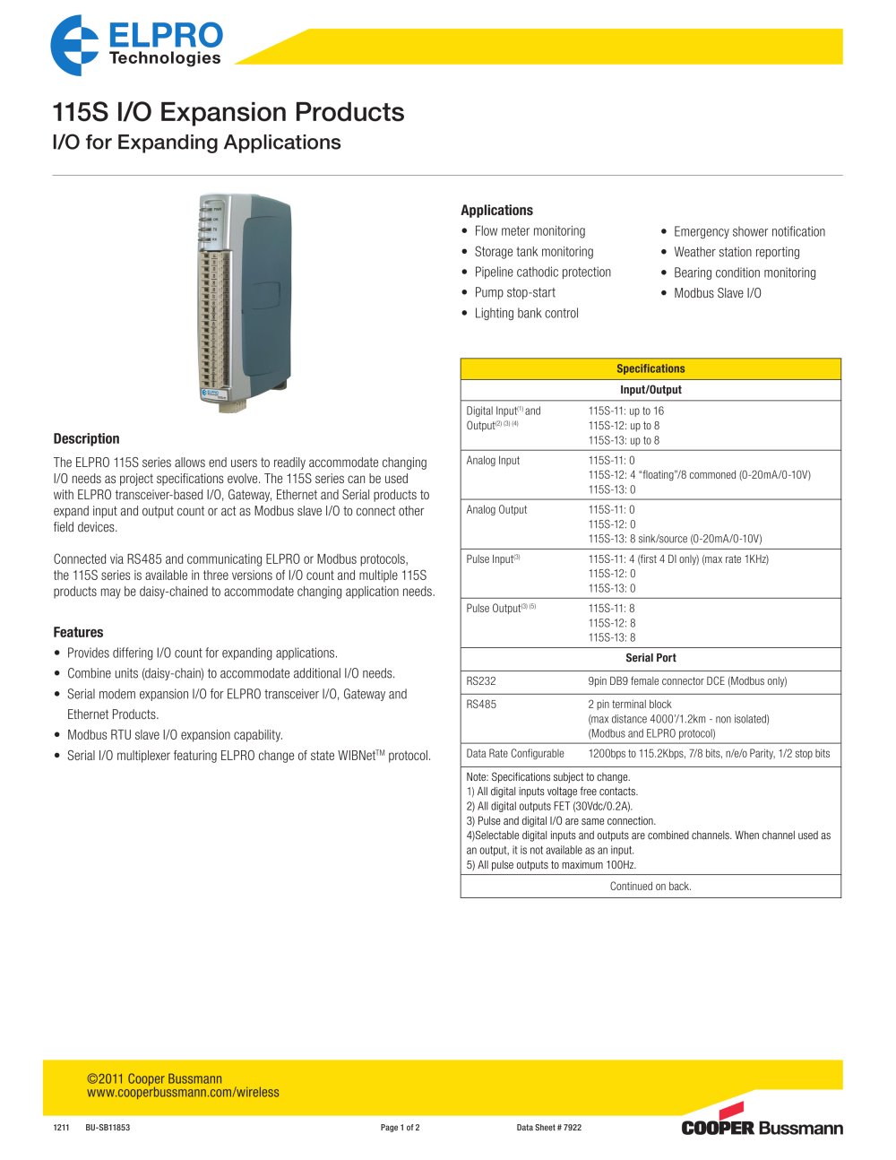 115S I/O Expansion - ELPRO Technologies