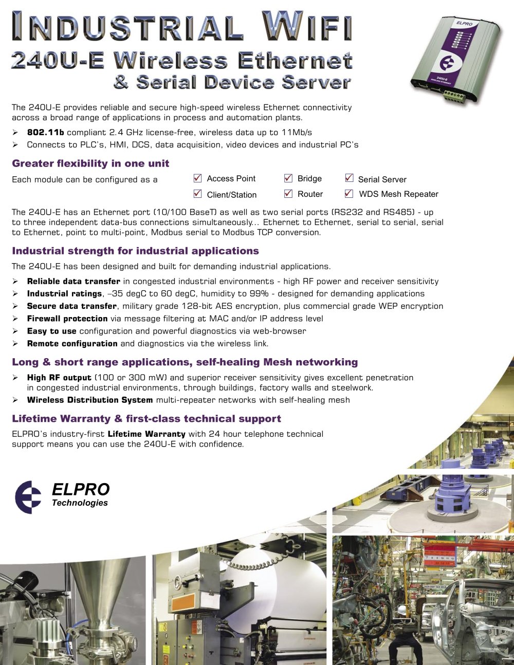 240U-E Wireless Ethernet Modem - ELPRO Technologies