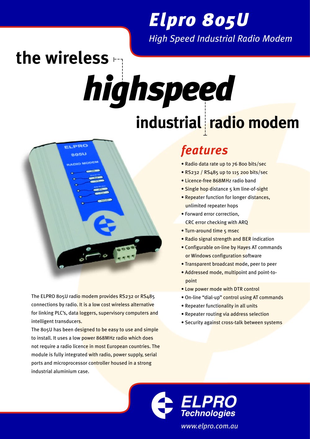 805U-D Wireless Radio Modem - ELPRO Technologies
