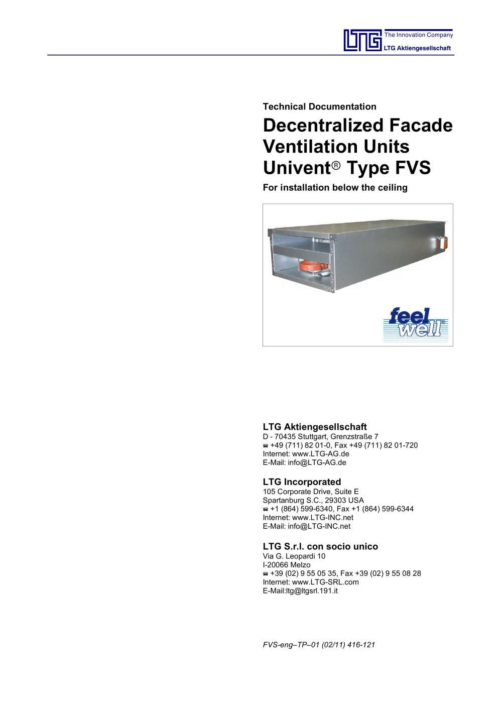 Facade fancoil unit FVS - LTG