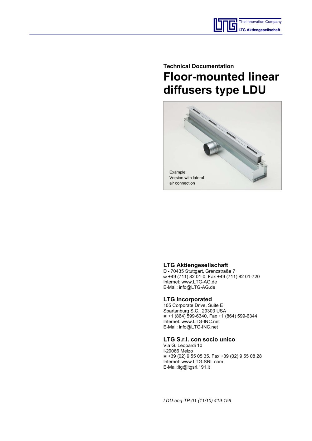 Floor mounted Air Diffuser Type LDU - LTG