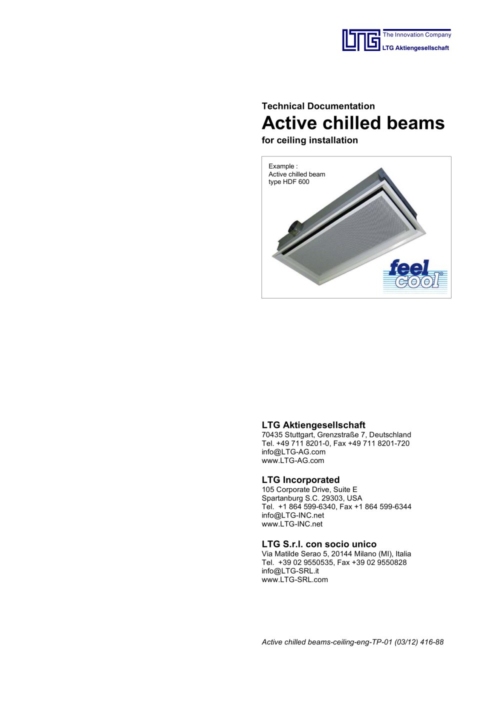 Induction Units for Ceiling Installation - LTG