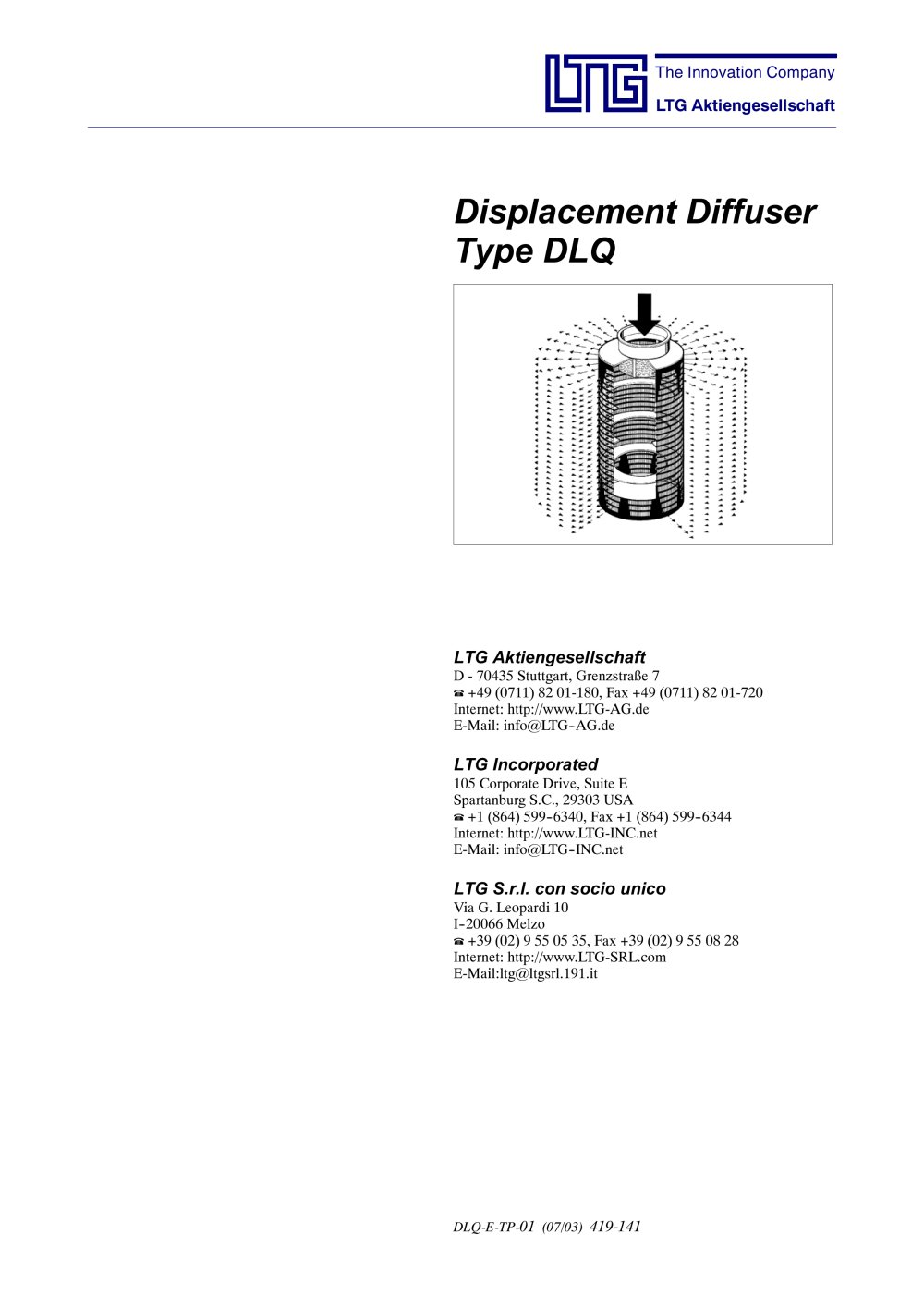Industrial Air Diffuser Type DLQ - LTG