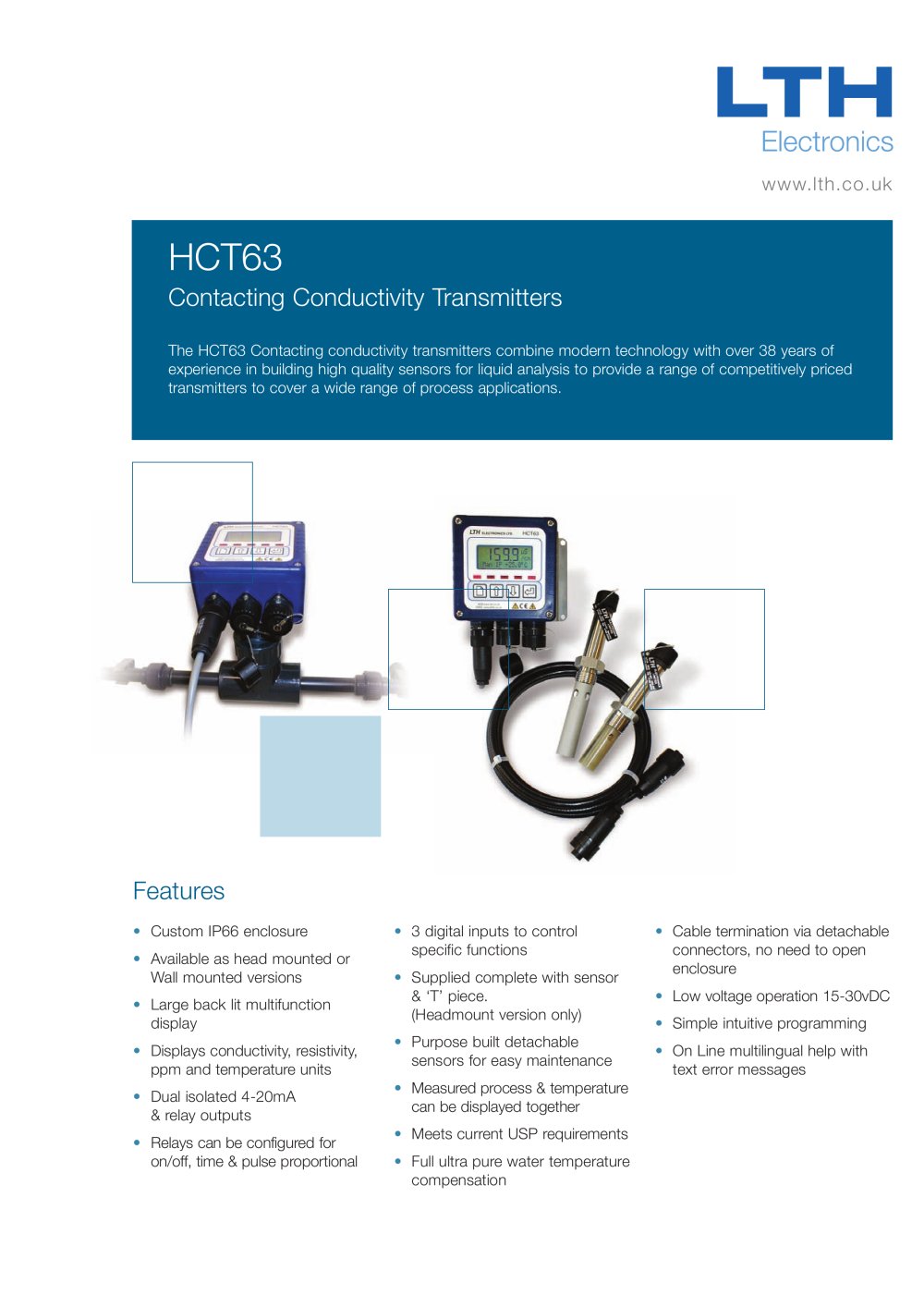 HCT63 Contacting Conductivity Transmitter - LTH Electronics