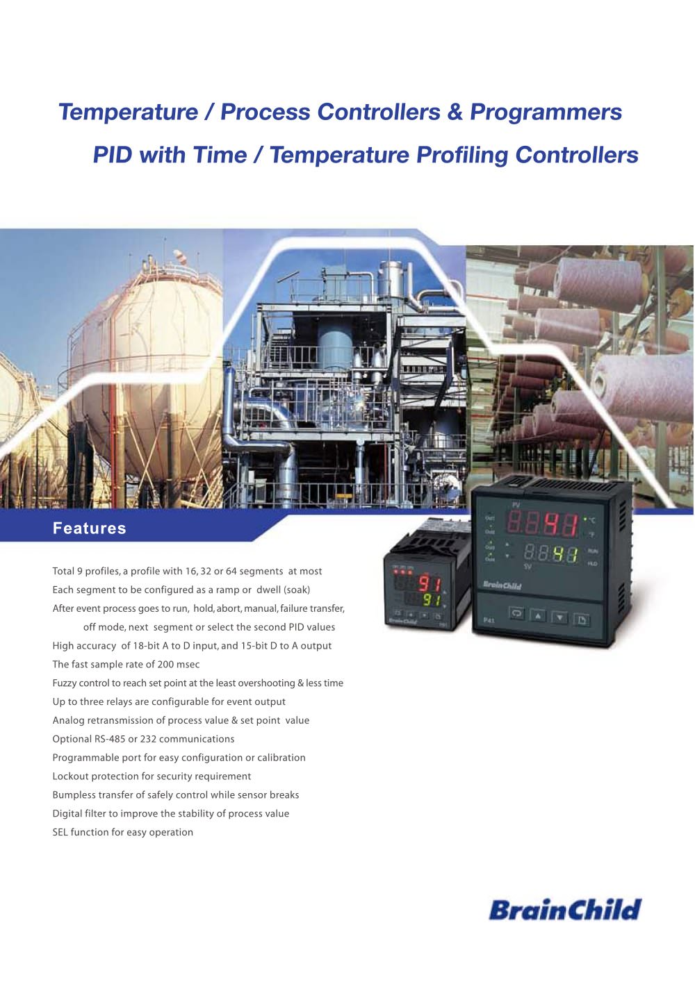 P41/P91 PID with Time / Temperature Profiling Controllers - BRAINCHILD ELECTRONIC