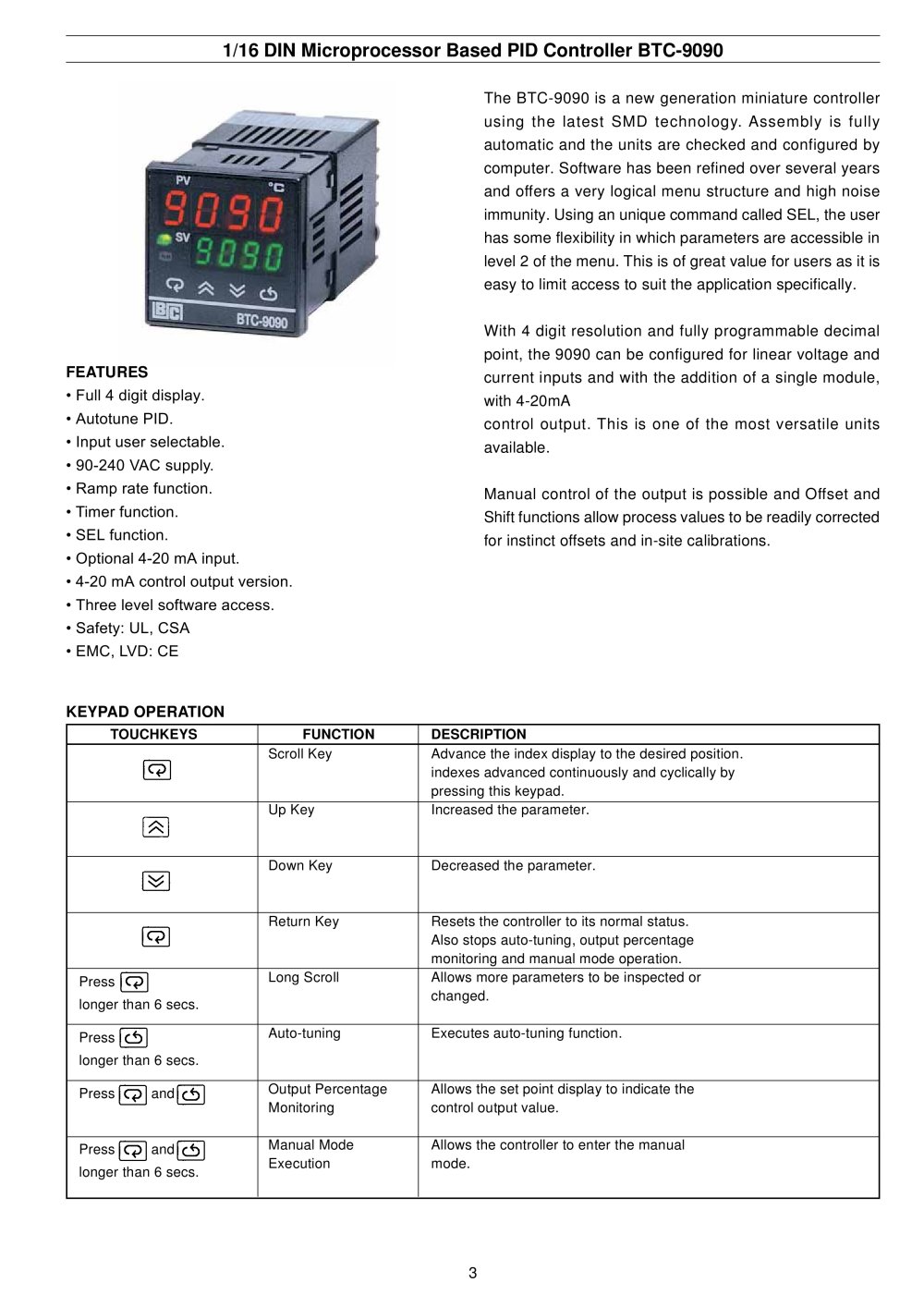 btc-9090 pid temperature controller manual Pid controllers btc-9090, process control systems & equipments.