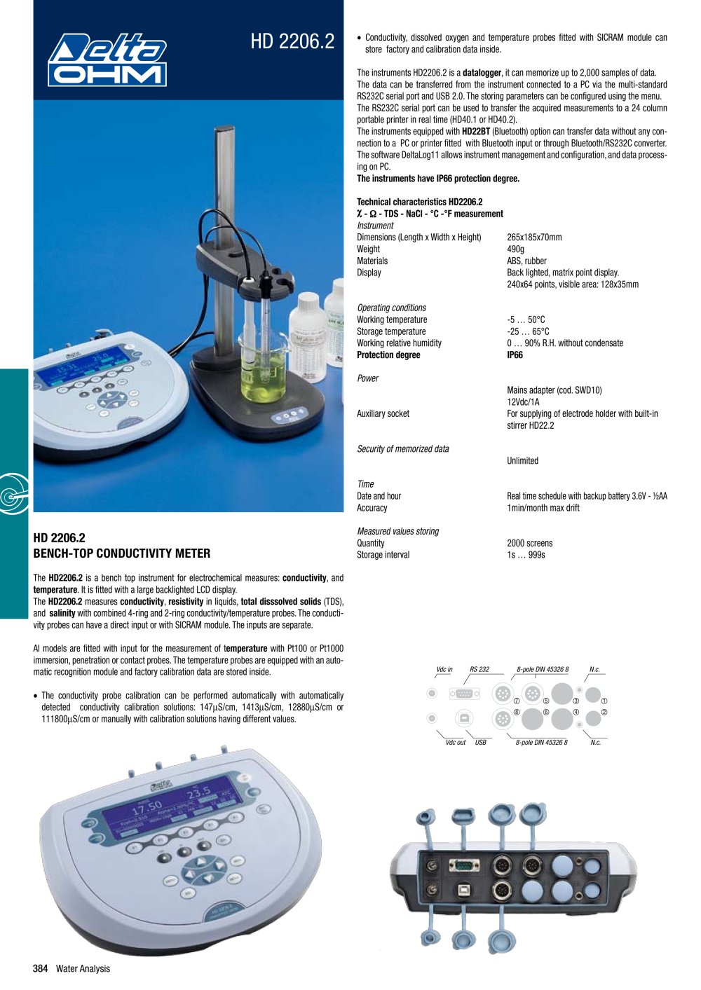 Benchtop Conductivity meters HD 2206.2 - Delta Ohm