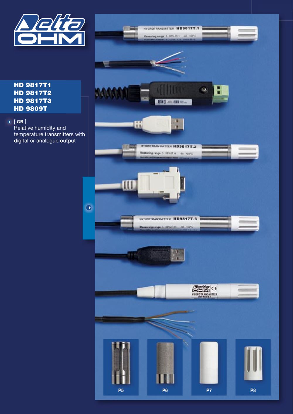 Relative humidity and temperature transmitters with digital or analogue output - Delta Ohm