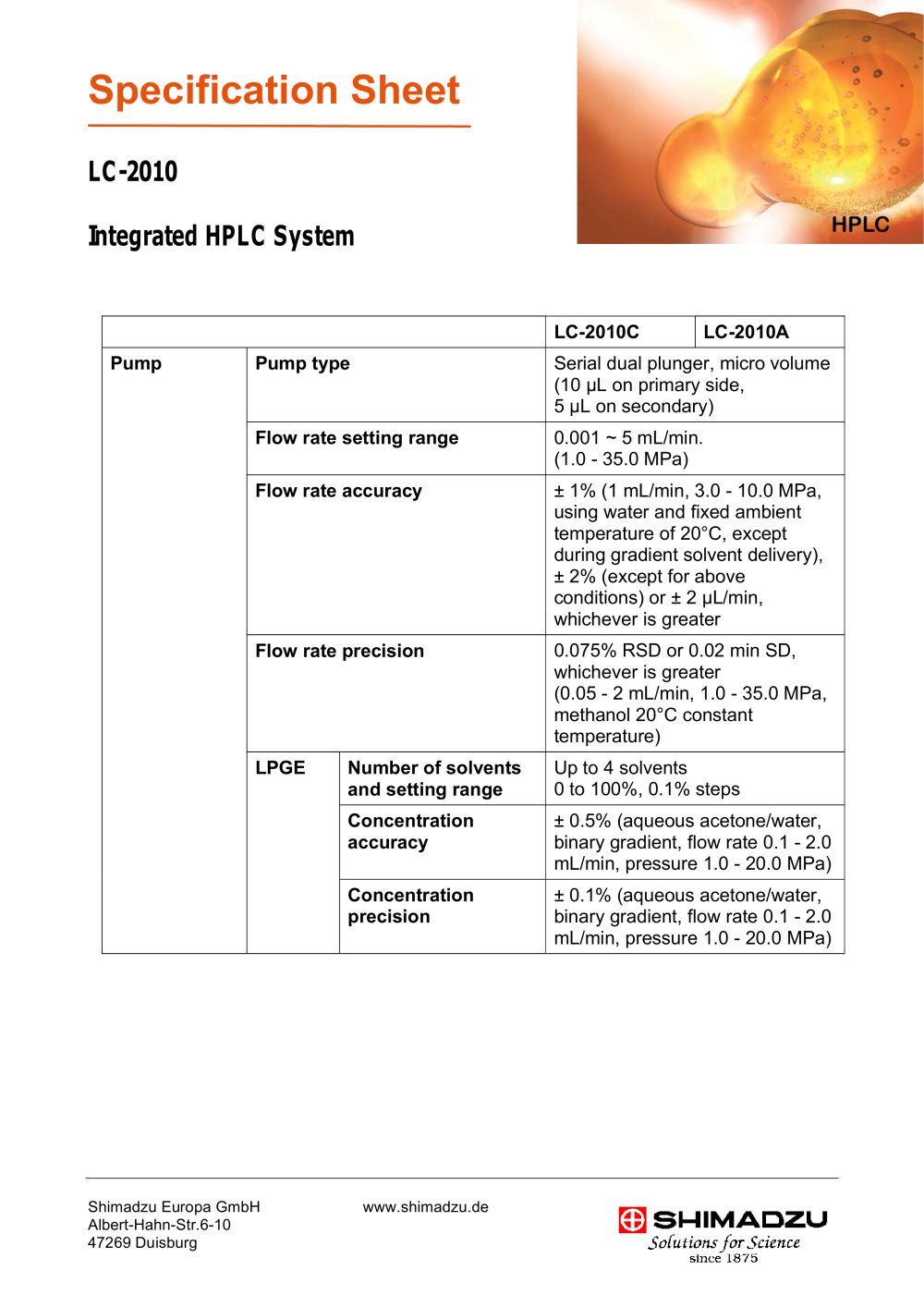 LC-2010 Integrated HPLC System - Shimadzu Europe