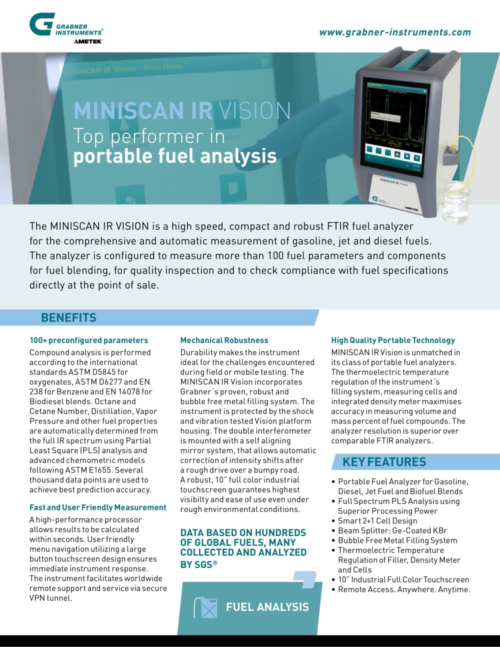 MINISCAN IRXpert Fuel Analyzer - GRABNER INSTRUMENTS