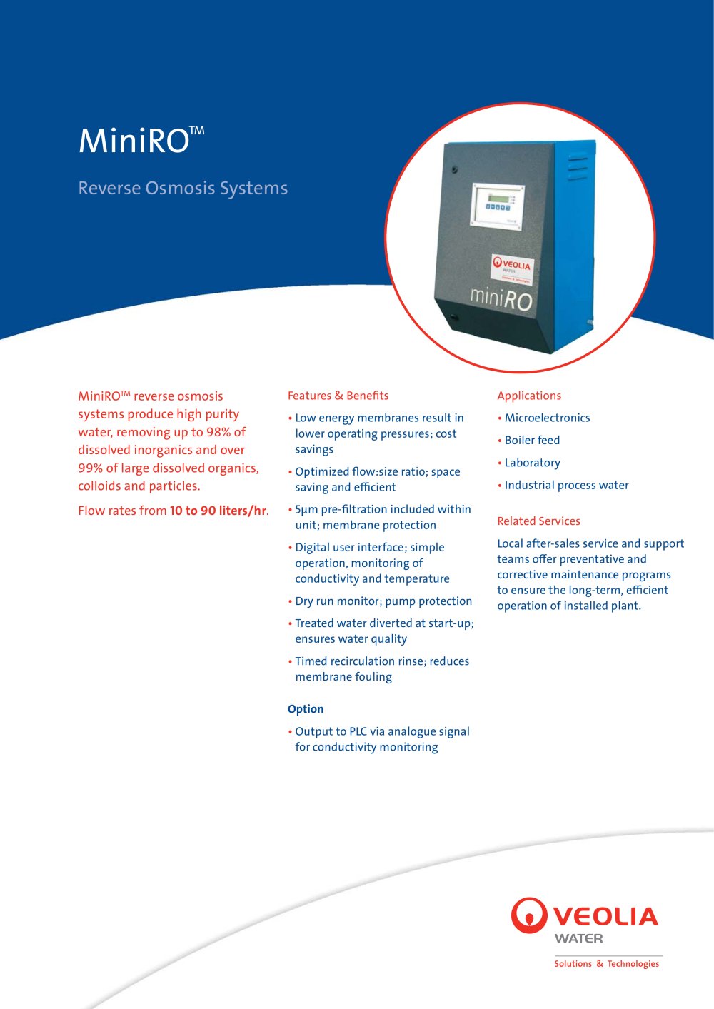 MiniROTM Reverse Osmosis Systems - Veolia Water STI