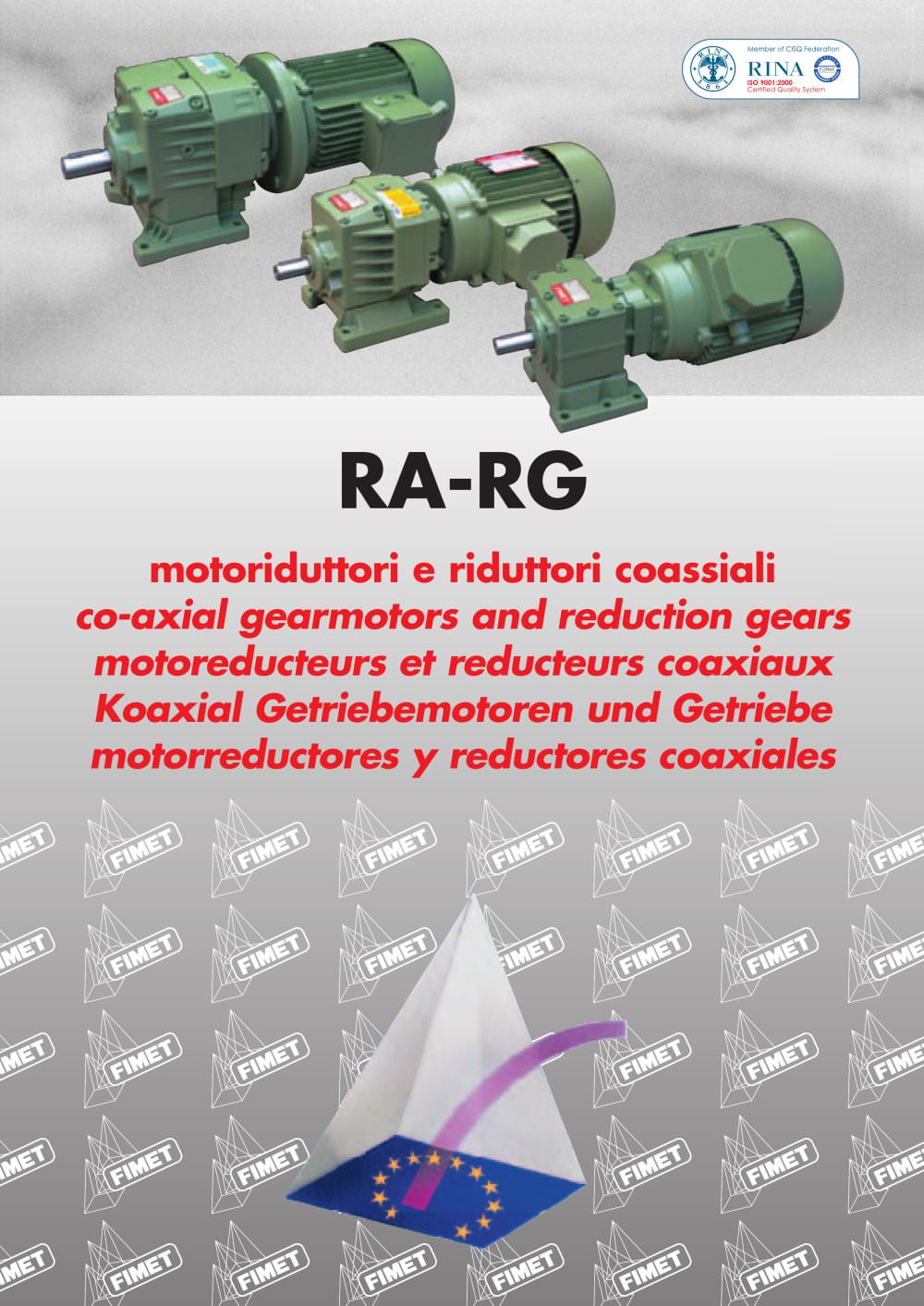 in-line gear reducer Cast iron and aluminium in-line gearboxes, RA and RG series - FIMET Motori & Riduttori S.p.a.