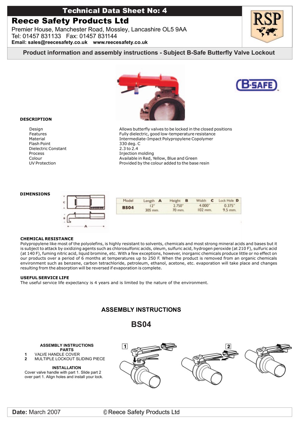 BS04 Butterfly Valve Lockout - Reece Safety Products