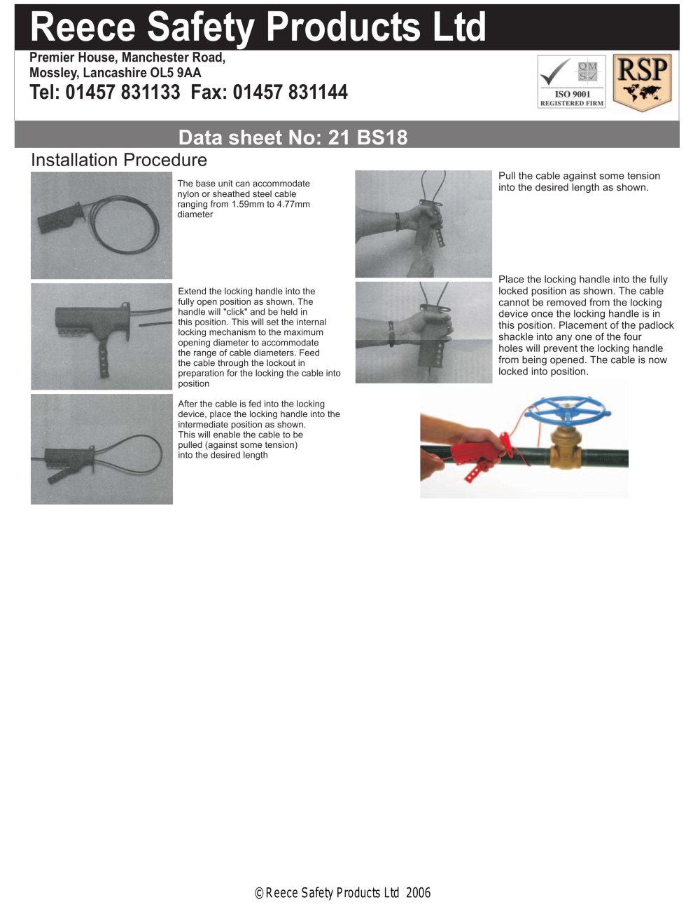 BS18 Cable Lockout - Reece Safety Products