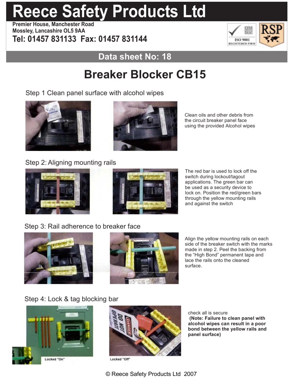 CB15 Breaker Blocker Kit - Reece Safety Products