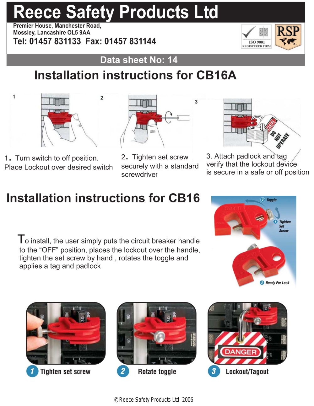CB16 / CB16A MCB Lockouts - Reece Safety Products