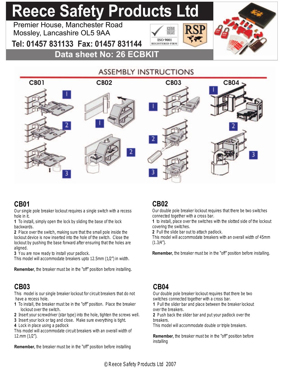 ECBKIT MCB Lockout Kit - Reece Safety Products