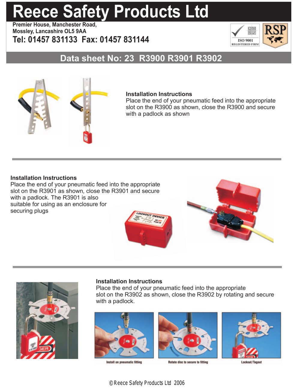 Pneumatic Lockouts - Reece Safety Products