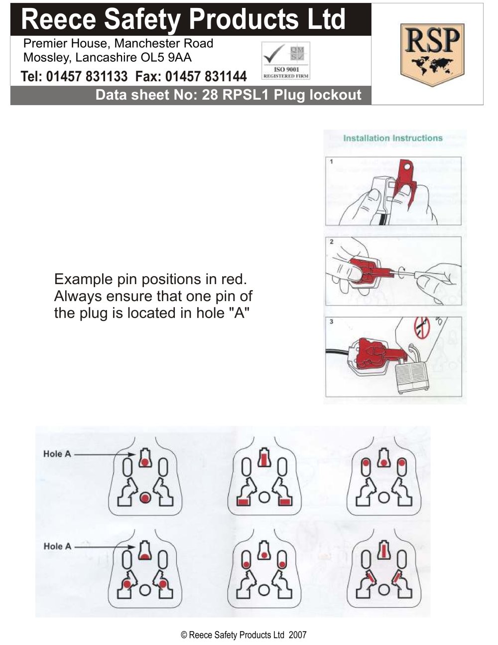 RSPL1 Plug Lockout - Reece Safety Products