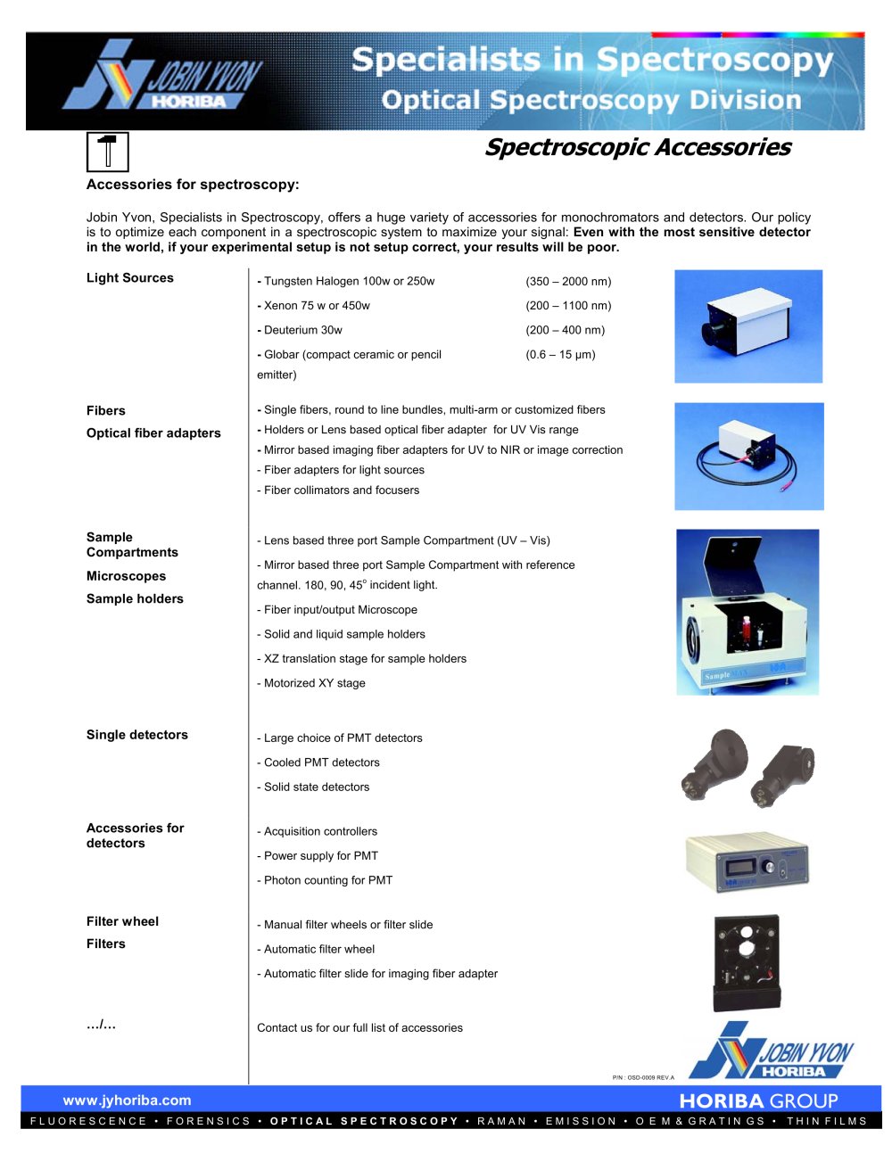 Accessories for Spectroscopy - HORIBA Jobin Yvon