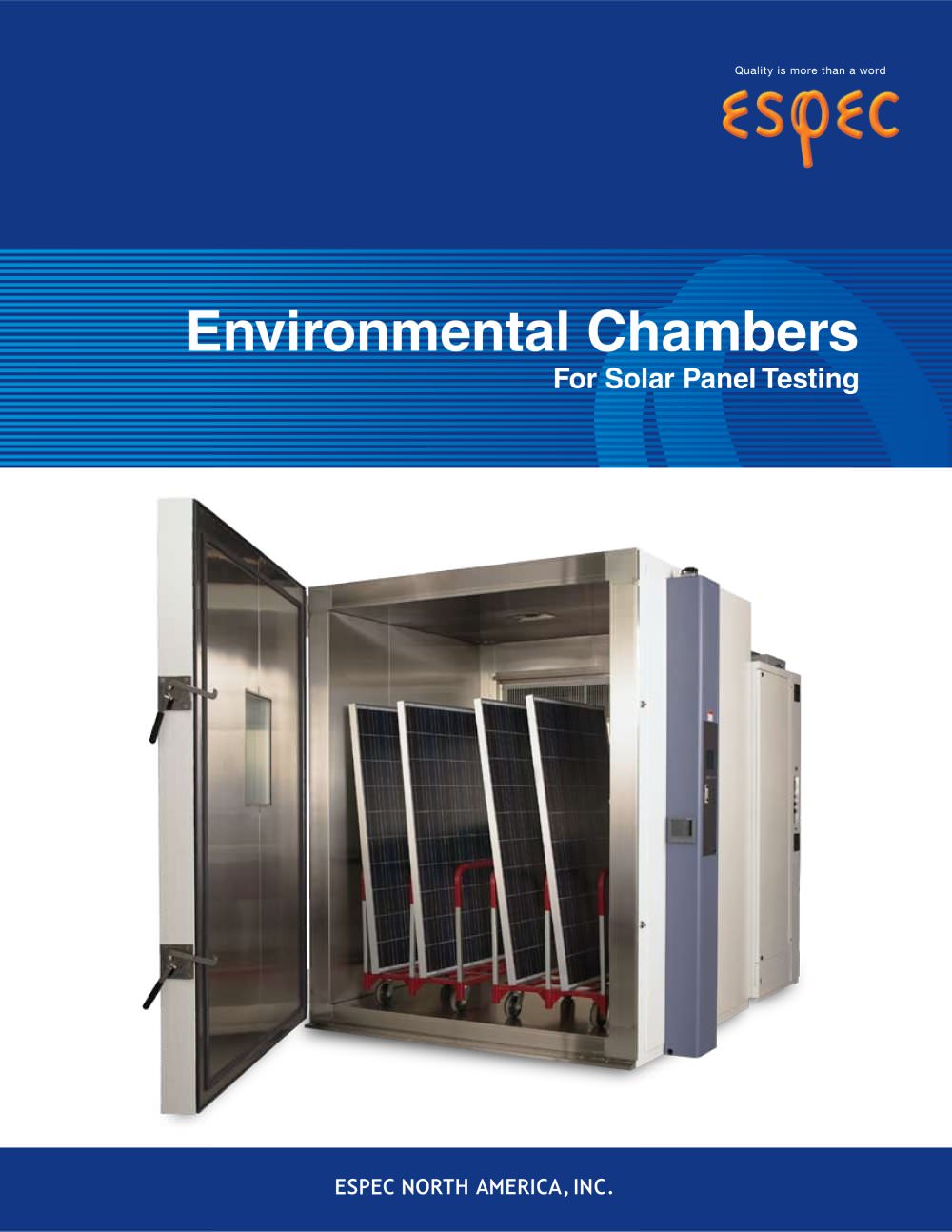 Solar panel testing chambers brochure - ESPEC NORTH AMERICA